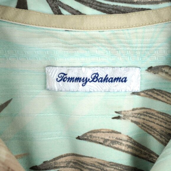 Tommy Bahama Size L Floral Palm Silk Short Sleeve Button Up Shirt - Picture 7 of 8